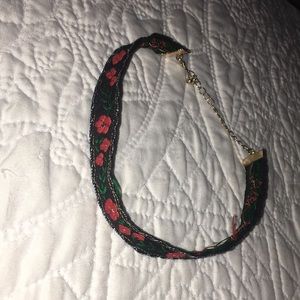 Rose Choker with gold accents